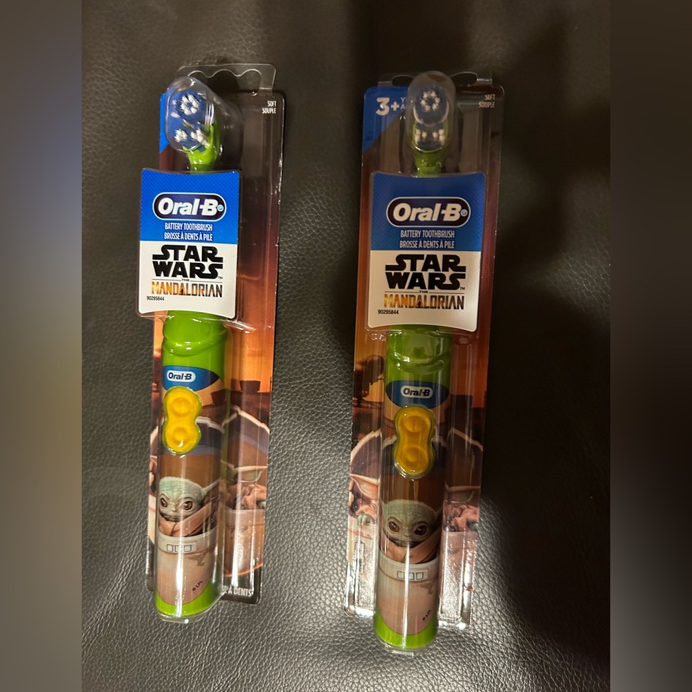 Oral-B Star Wars Mandalorian Kids Battery Toothbrushes Bundle of 2 NWT